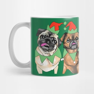 Pug Xmas elves Mug